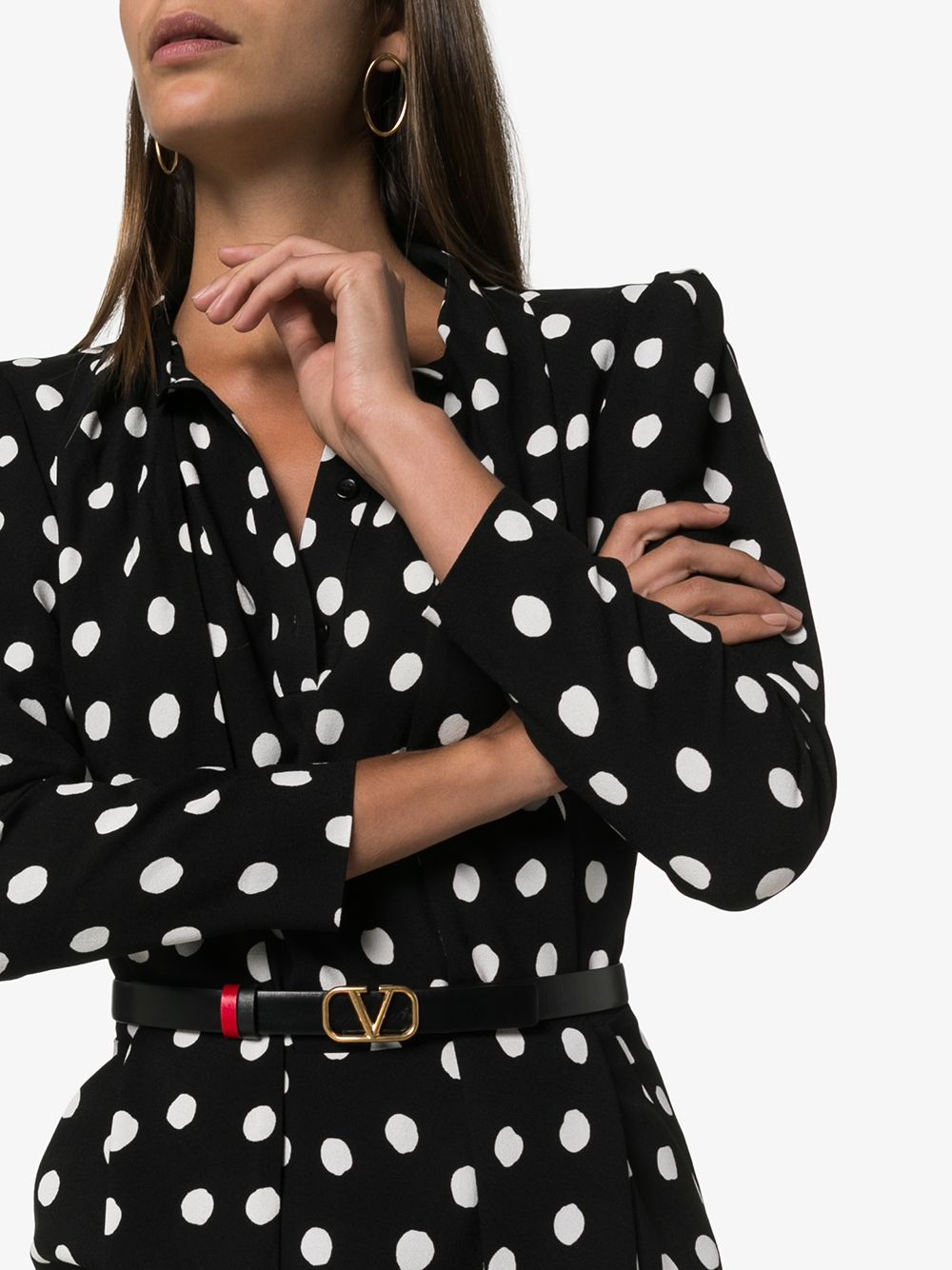 Valentino Garavani Belts Black calf leather reversible