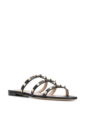 Sandales Valentino Garavani en cuir noir Rockstud