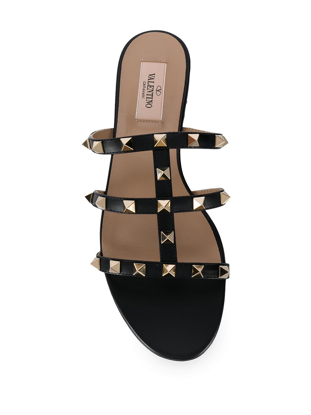 Sandales Valentino Garavani en cuir noir Rockstud