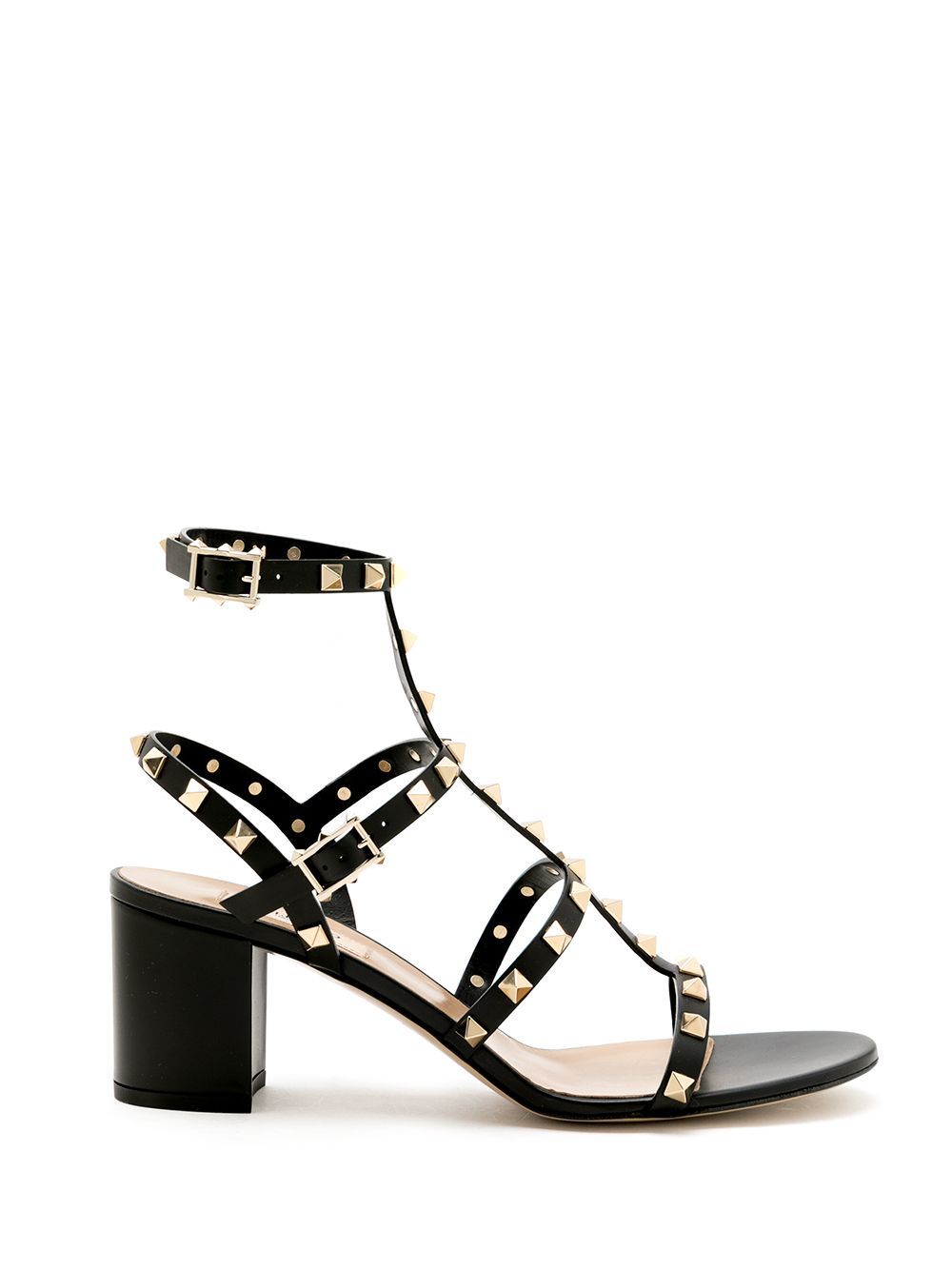 Sandales Valentino Garavani en cuir noir Rockstud