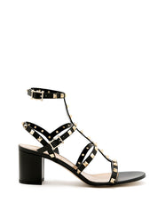 Sandales Valentino Garavani en cuir noir Rockstud