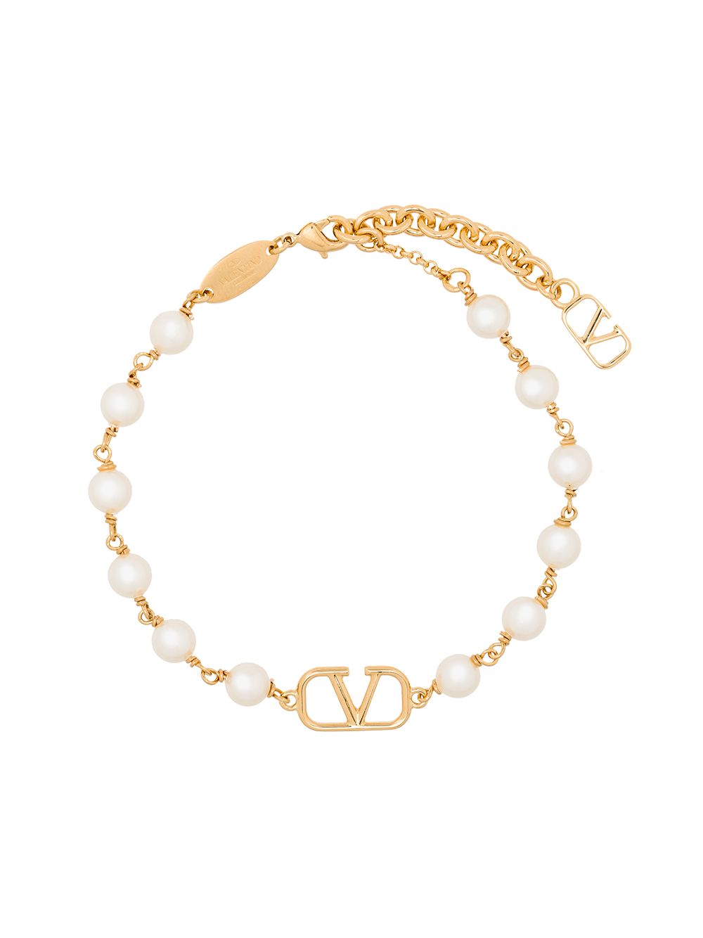 Valentino Garavani Bijoux Golden bracelet with pearls