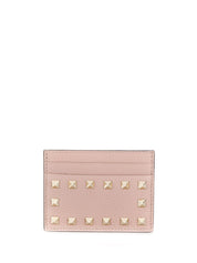 Portefeuilles Valentino Garavani Porte-cartes Rockstud en cuir poudré
