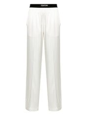 Tom Ford Trousers — White Silk‑Blend Elegance