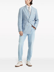 Vaqueros Brunello Cucinelli de algodón azul claro de corte slim