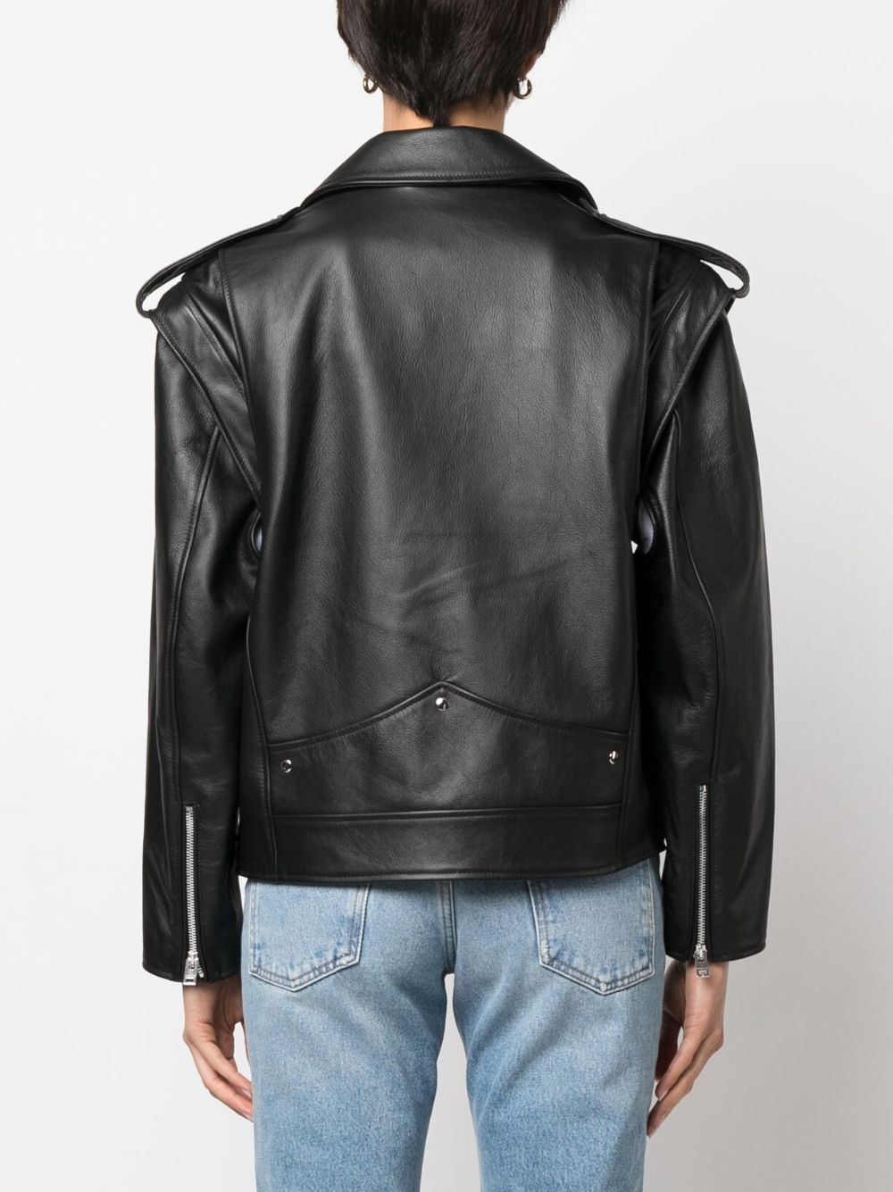 Armarium Black Lambskin Jacket — Grained Leather Sport Jacket