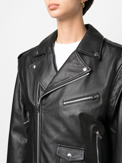 Armarium Black Lambskin Jacket — Grained Leather Sport Jacket