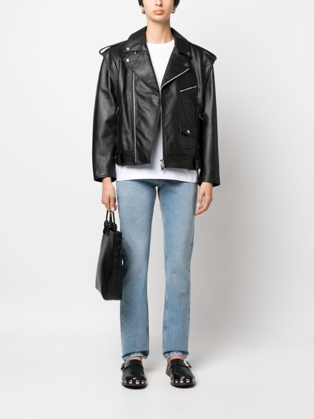 Armarium Black Lambskin Jacket — Grained Leather Sport Jacket