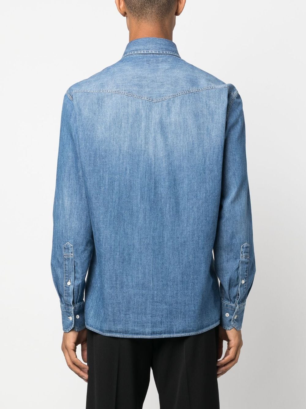 Camisas Brunello Cucinelli Denim de algodón azul