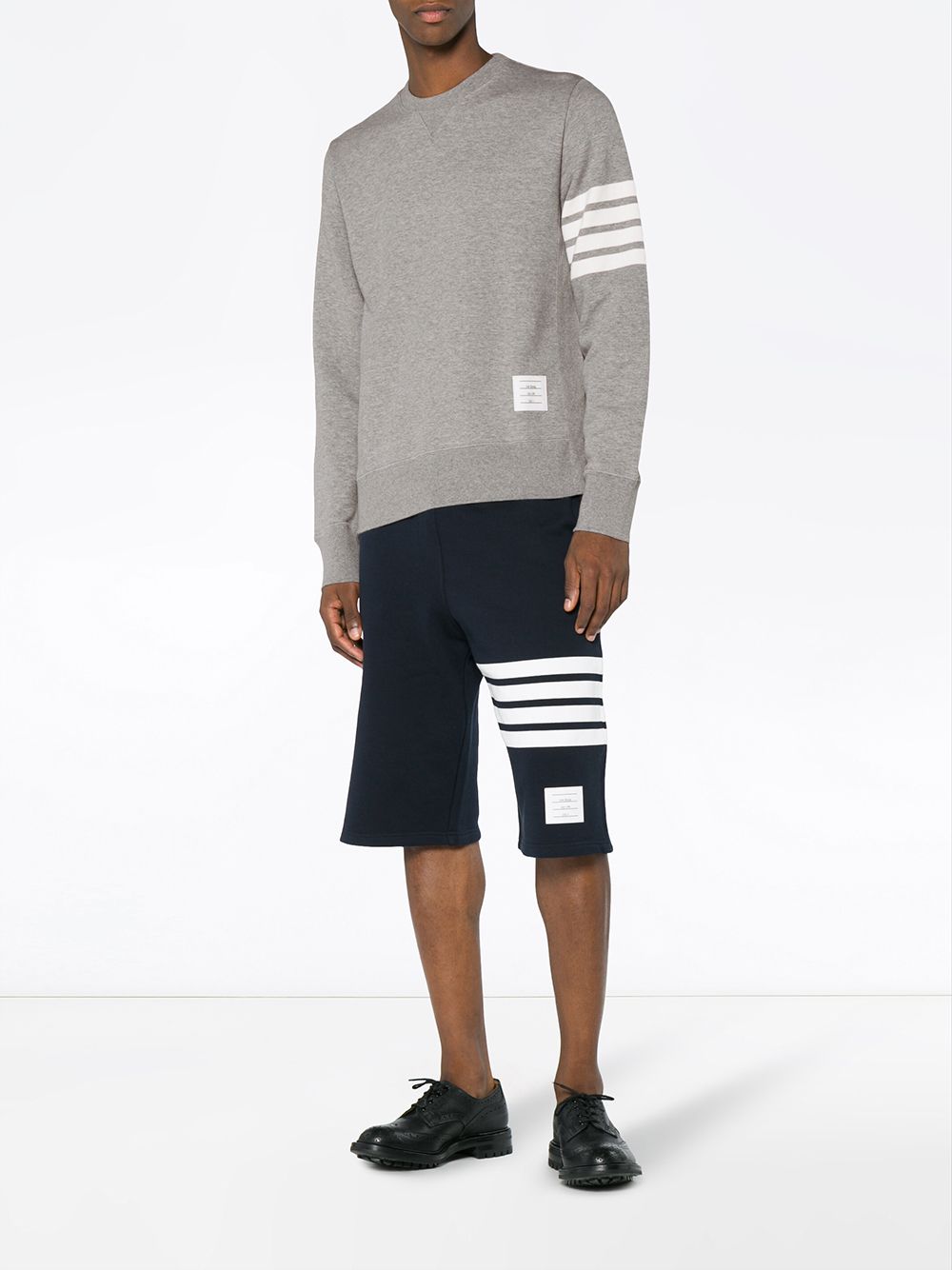 Thom Browne Sweaters Light Grey cotton crewneck