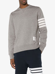 Thom Browne Sweaters Light Grey cotton crewneck