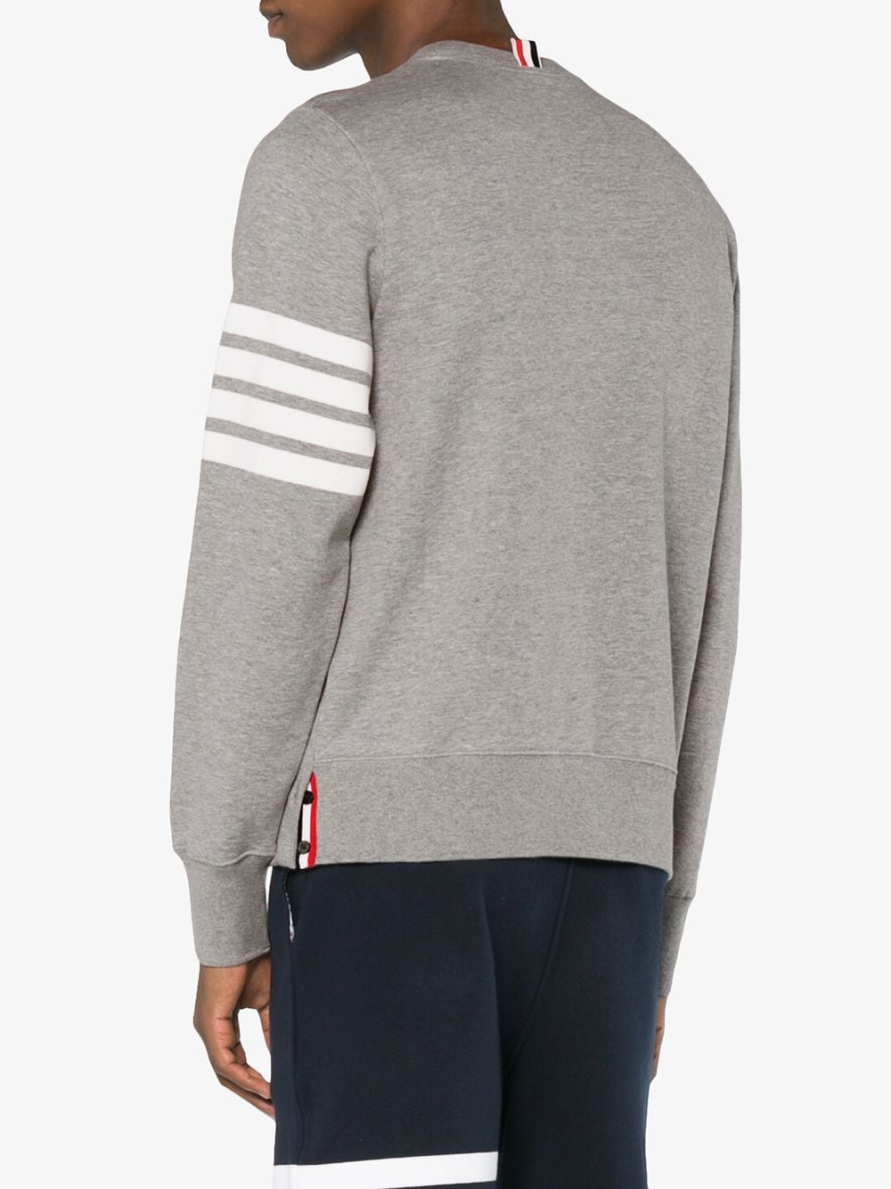 Thom Browne Sweaters Light Grey cotton crewneck