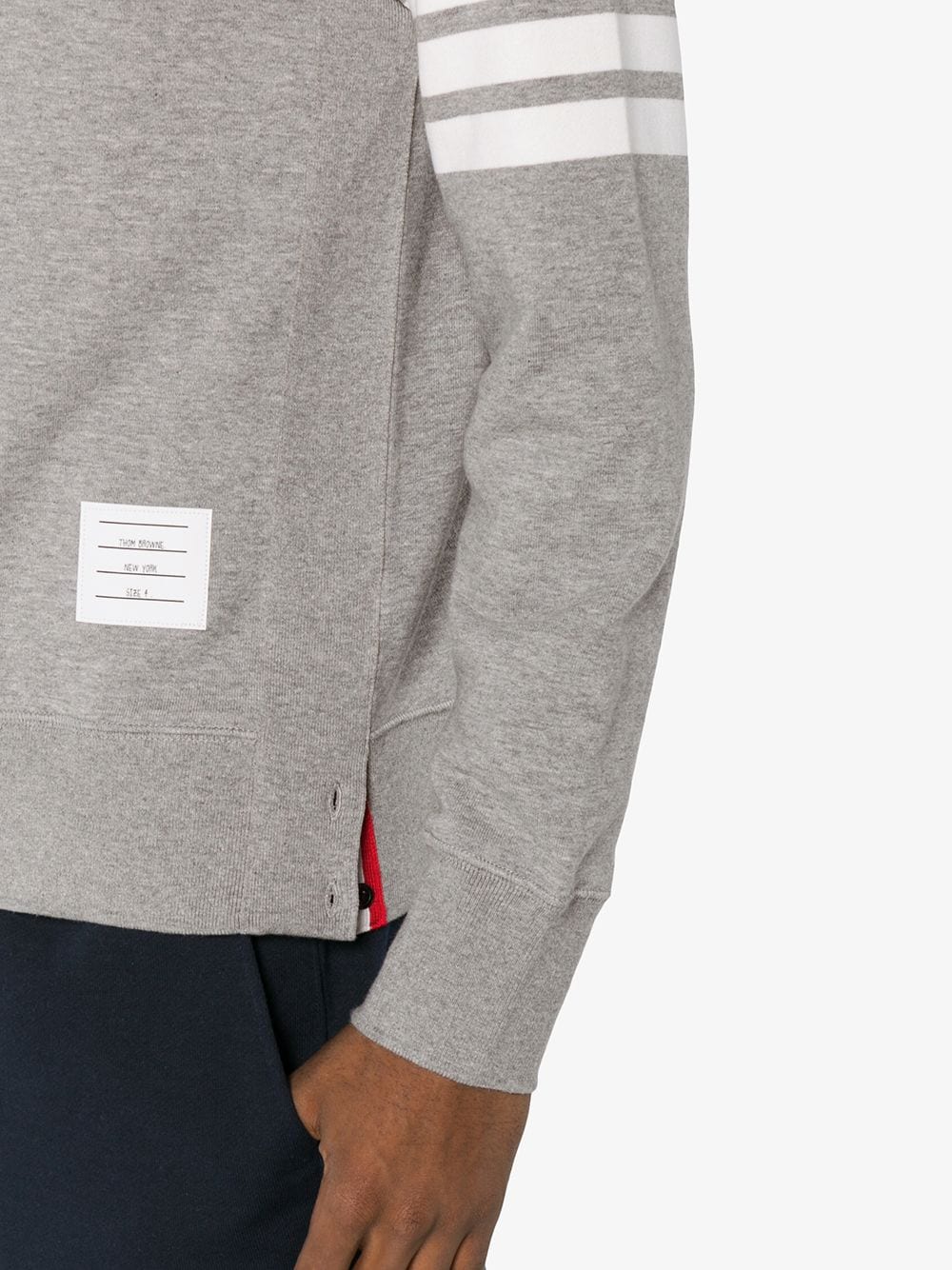 Thom Browne Sweaters Light Grey cotton crewneck