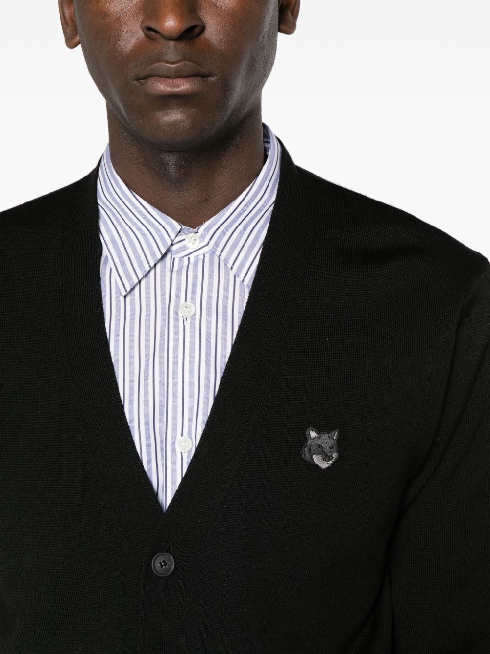 Maison Kitsuné MAISON KITSUNE' Sweaters Black wool cardigan