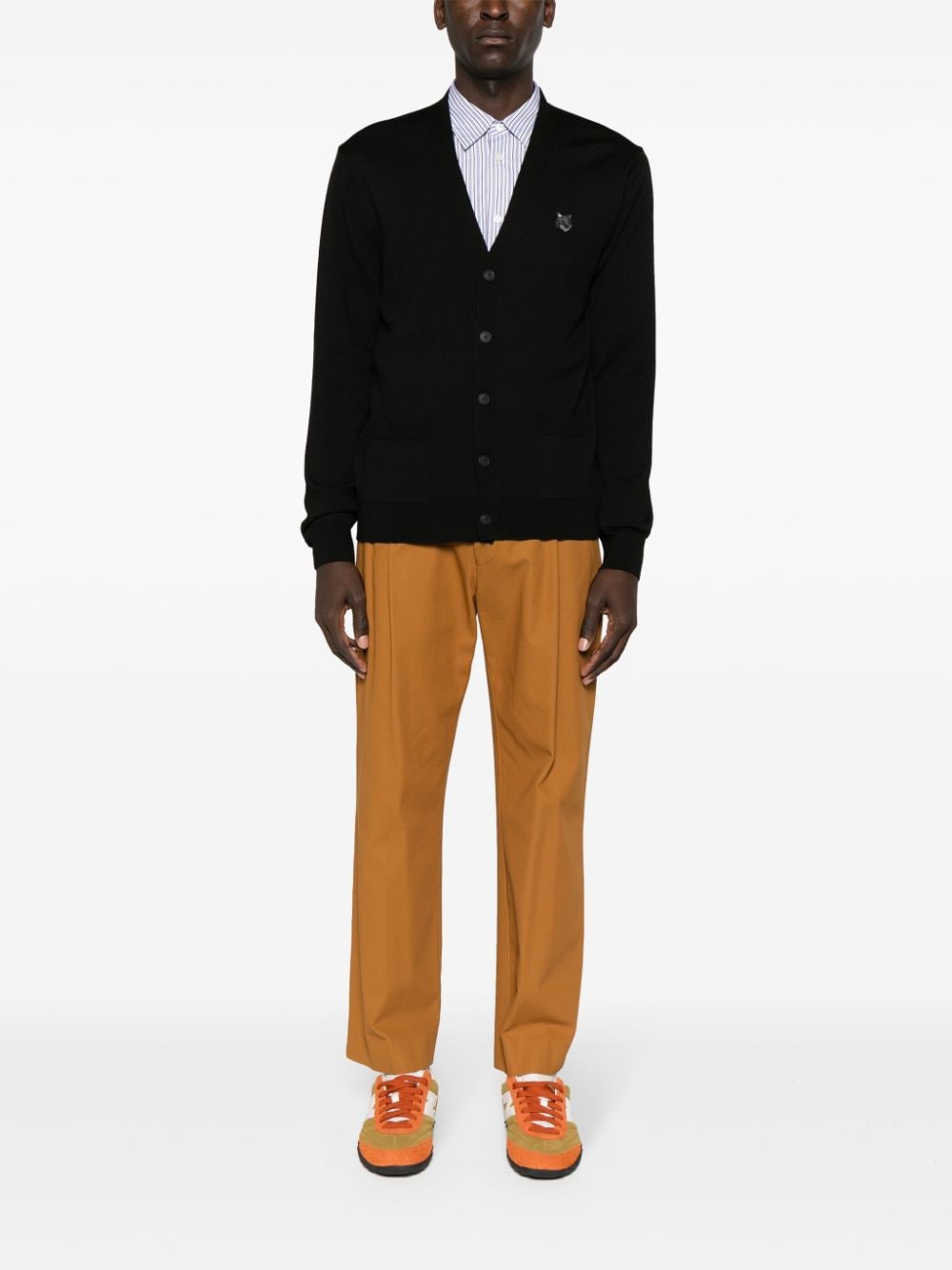 Maison Kitsuné MAISON KITSUNE' Sweaters Black wool cardigan