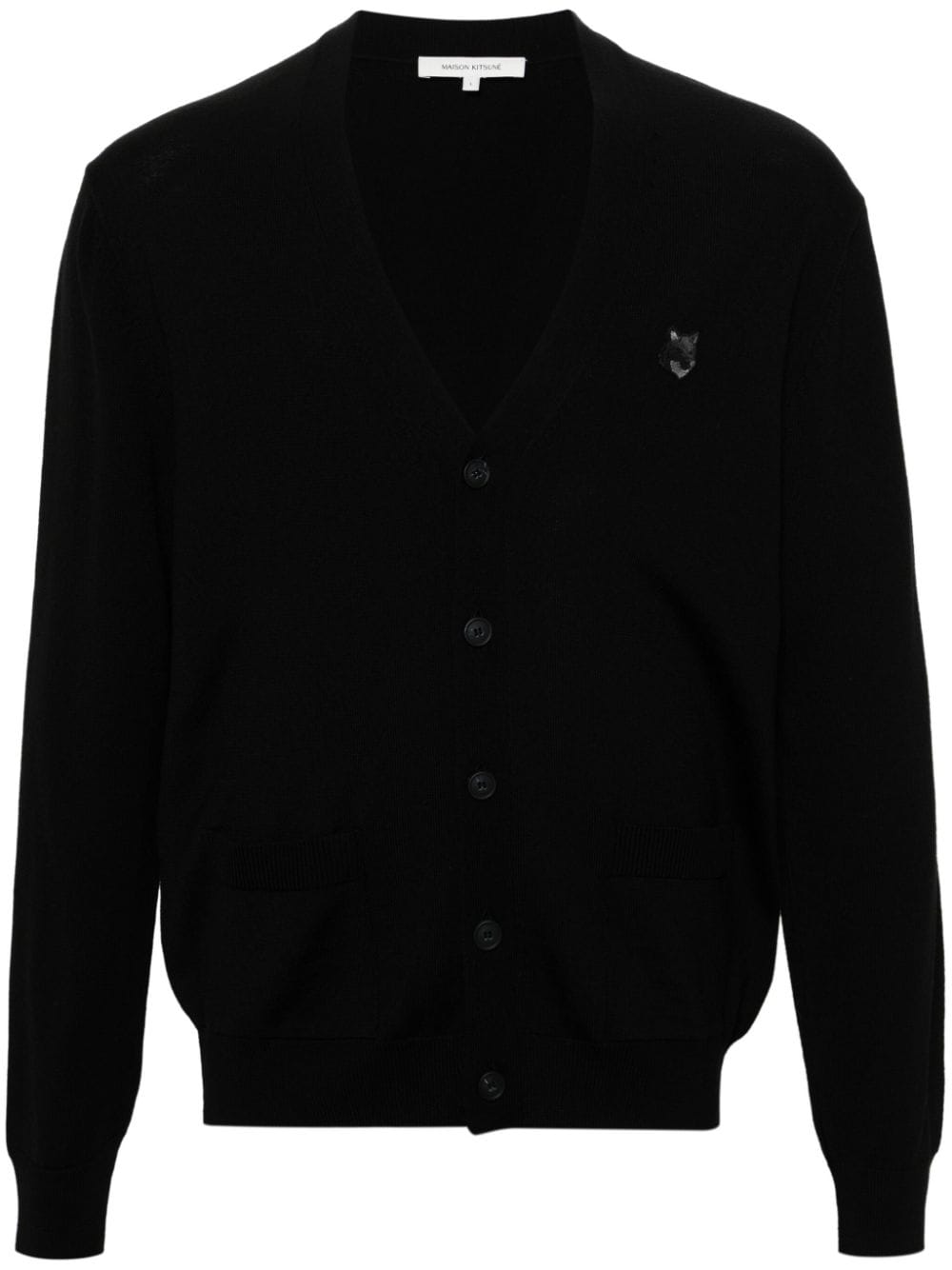 Maison Kitsuné MAISON KITSUNE' Sweaters Black wool cardigan