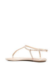 René Caovilla Sandals Beige calf leather with crystals