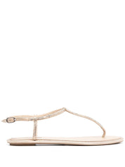 René Caovilla Sandals Beige calf leather with crystals