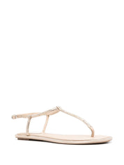 René Caovilla Sandals Beige calf leather with crystals