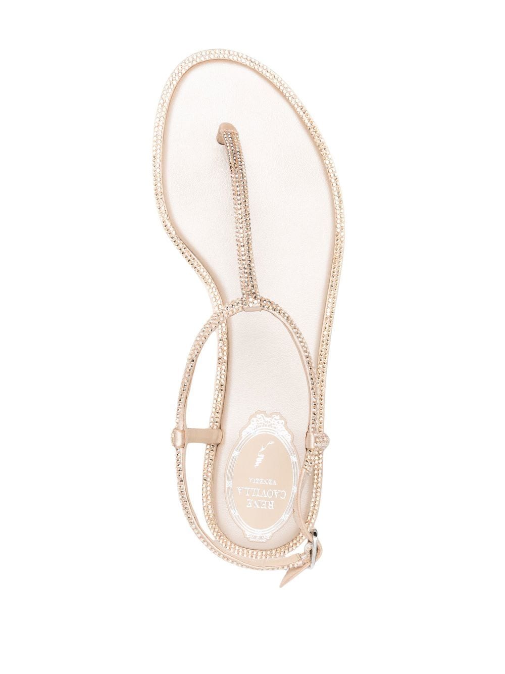 René Caovilla Sandals Beige calf leather with crystals