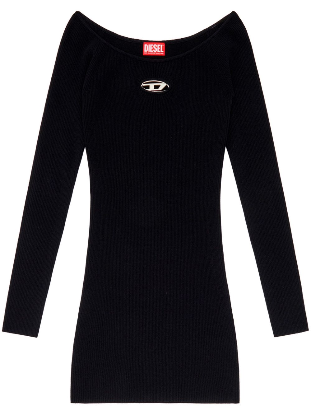 Diesel Dresses Black ribbed knit mini dress