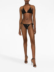 Bas de bikini noir à plaque logo Dolce &amp; Gabbana Sea clothing