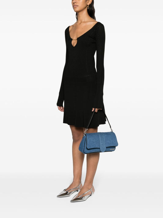 JACQUEMUS Black Ribbed Knit Dress — Sculpted Elegance