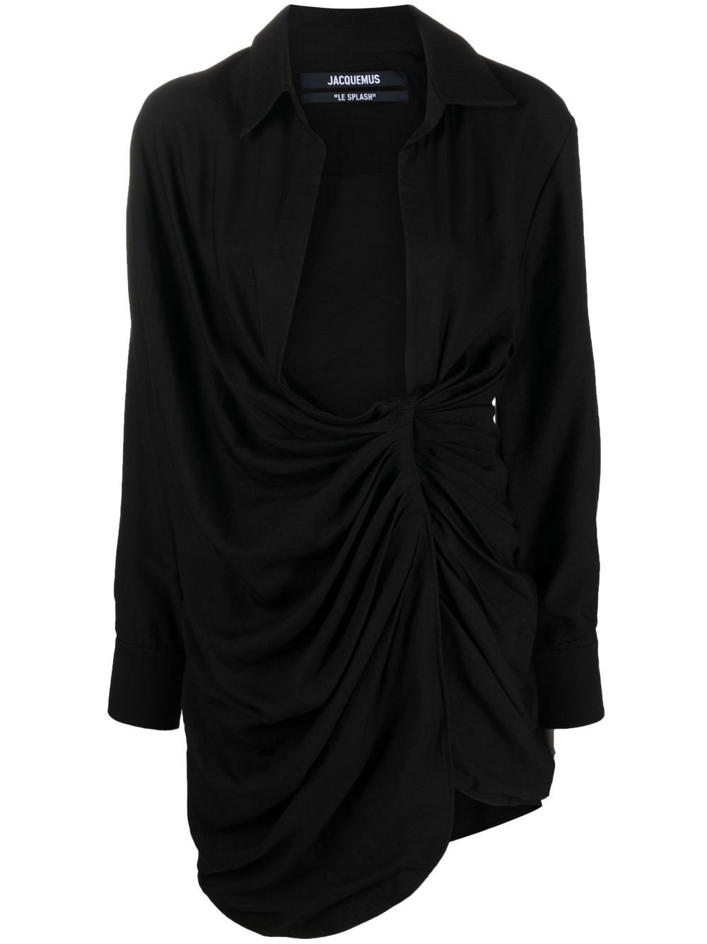 Black Jacquemus Short Dress with Knot Detail