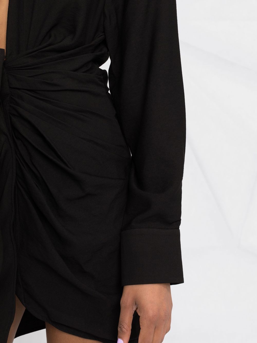 Jacquemus Dresses Black short dress with knot detail