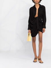 Jacquemus Dresses Black short dress with knot detail