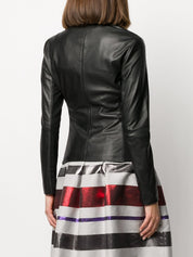 Emporio Armani Jackets Black leather biker