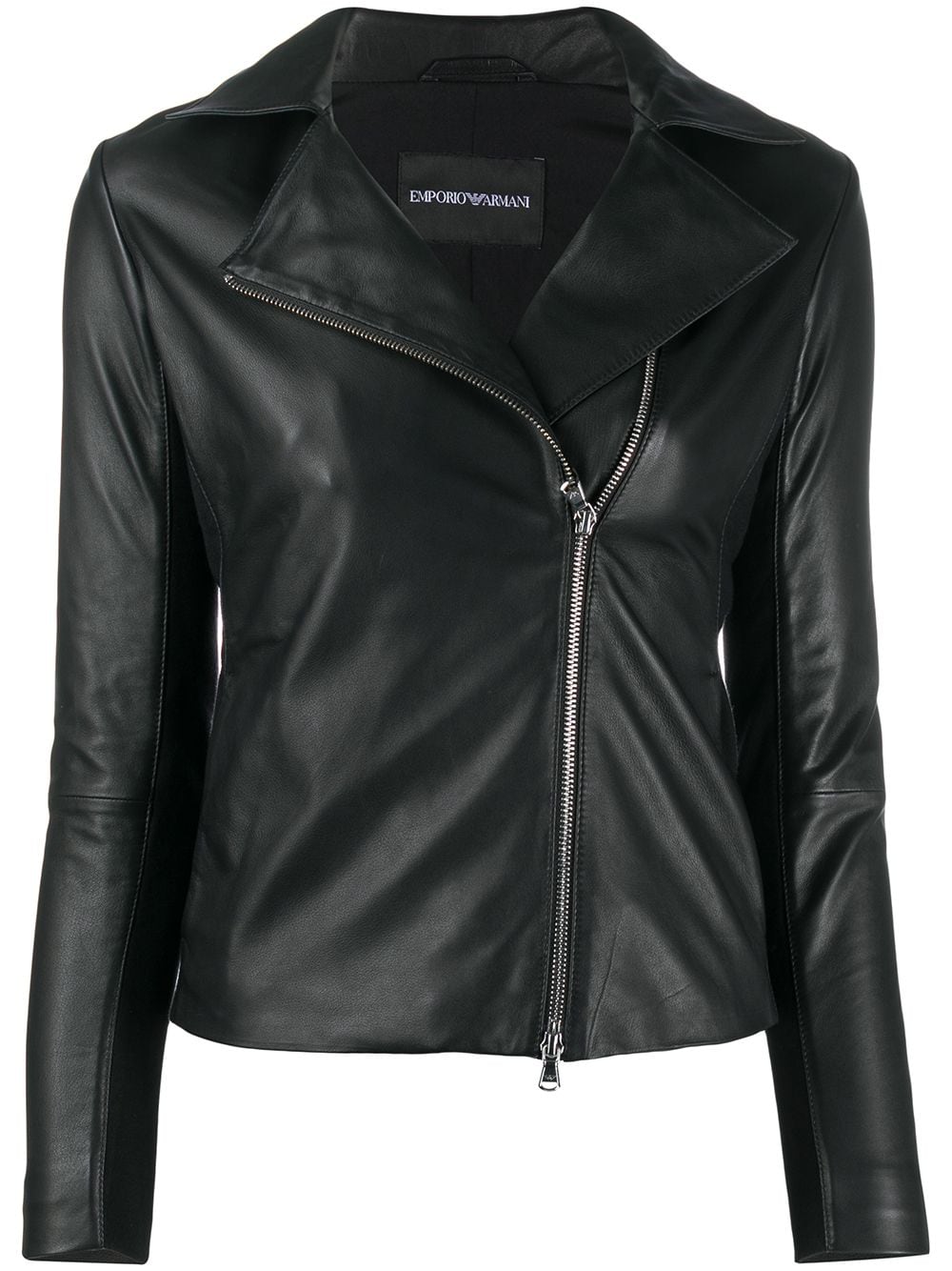 Emporio Armani Jackets Black leather biker