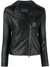 Emporio Armani Jackets Black leather biker
