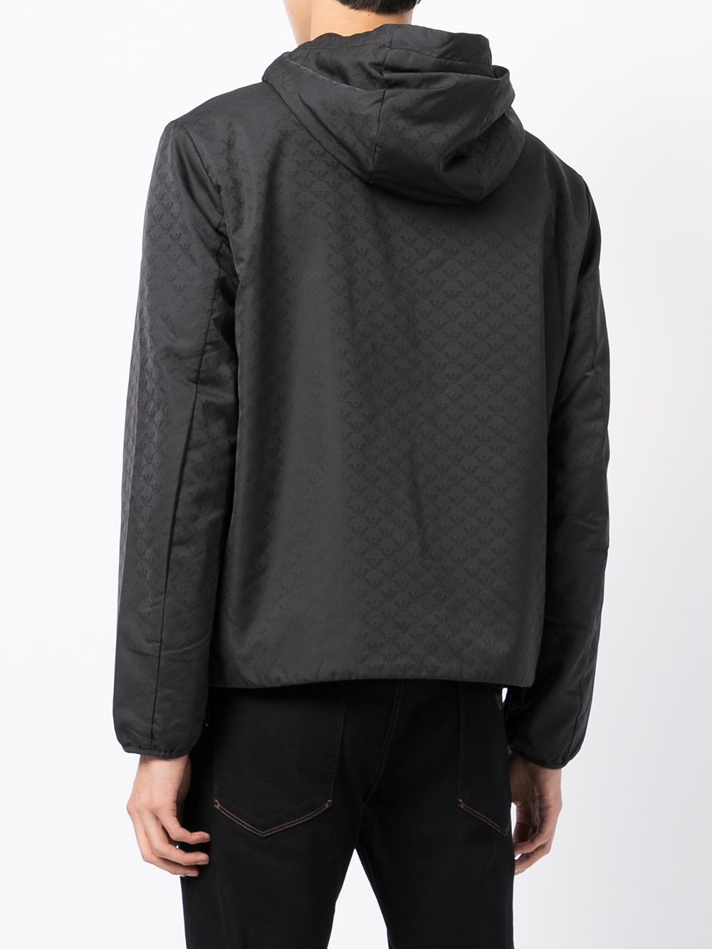 Emporio Armani Coats Black hooded jacket