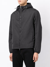 Emporio Armani Coats Black hooded jacket
