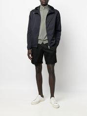 Emporio Armani Coats Blue hooded zip jacket