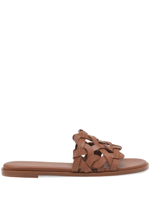Sandalias Gianvito Rossi de piel marrón con tacón apilado