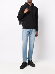 Emporio Armani Sweaters Black cotton-blend hoodie