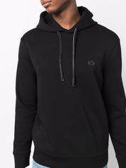 Emporio Armani Sweaters Black cotton-blend hoodie