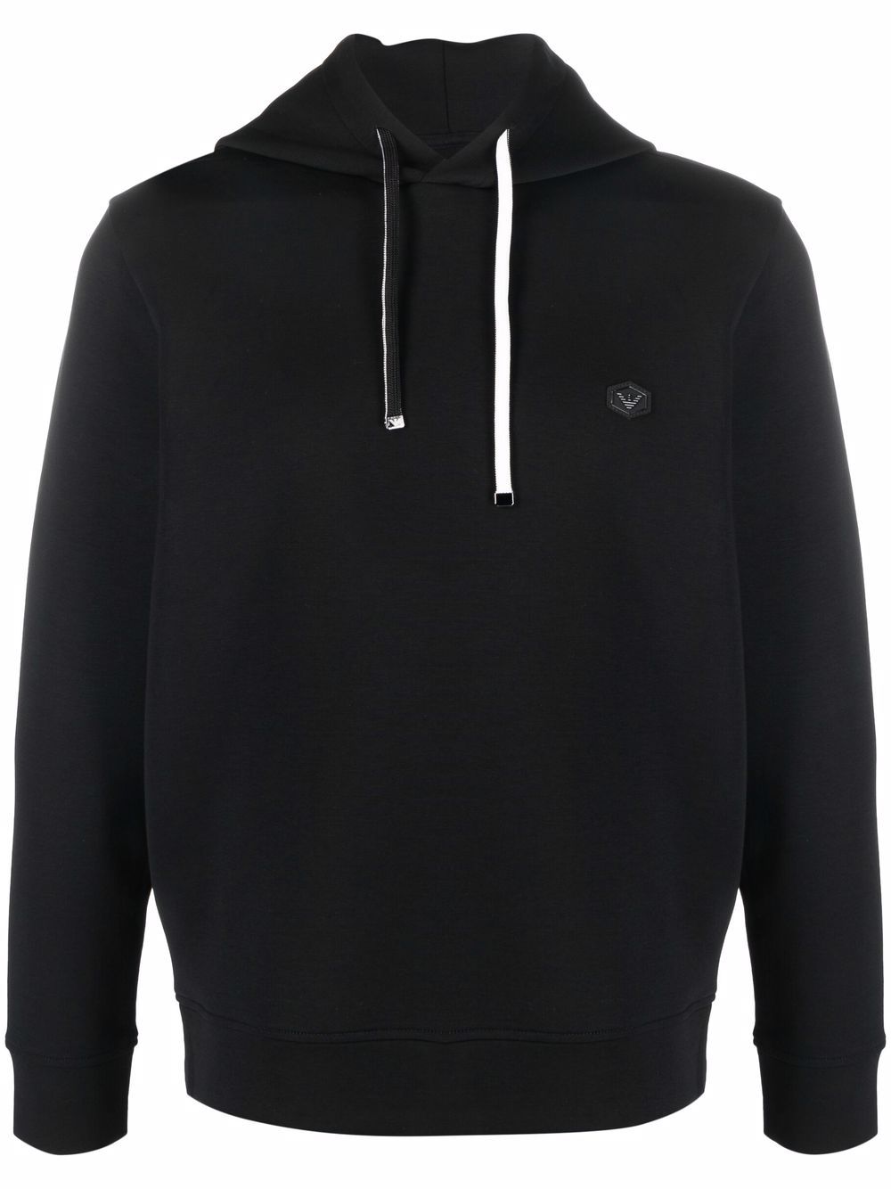 Emporio Armani Sweaters Black cotton-blend hoodie