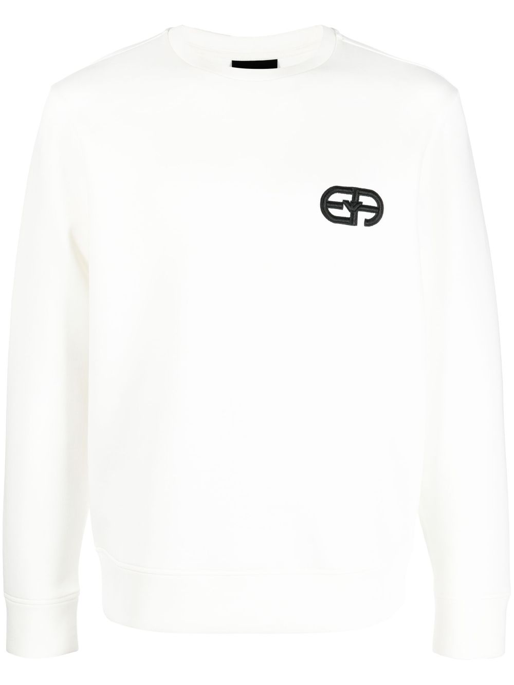 Emporio Armani White Sweater in Cotton Blend