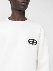 Emporio Armani White Sweater in Cotton Blend