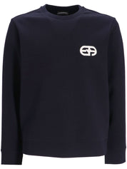Emporio Armani Sweaters in Midnight Blue Cotton Blend