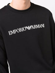 Pulls Emporio Armani à col rond en modal et coton noir