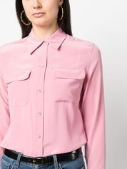 Équipement Chemises en soie rose à manches longues