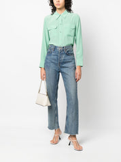 Équipement Chemises en soie verte à manches longues