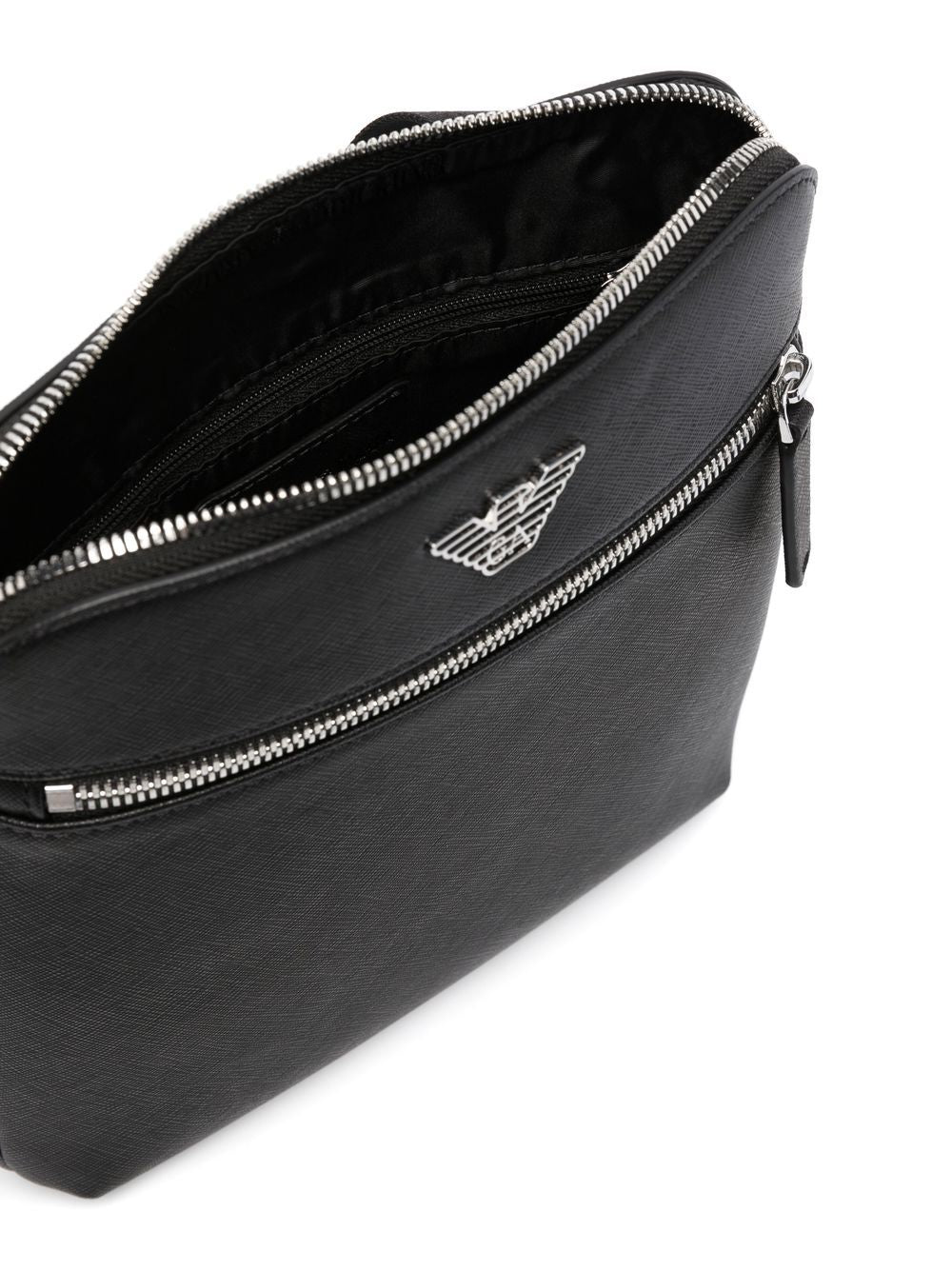 Emporio Armani Bags.. Black faux leather messenger bag