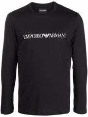T-shirts et polos Emporio Armani noirs à manches longues