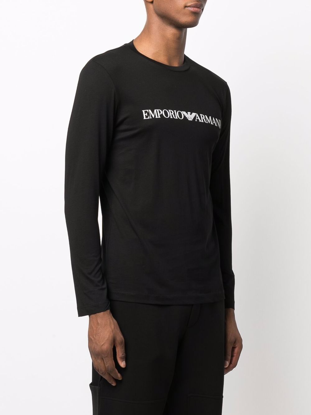 T-shirts et polos Emporio Armani noirs à manches longues