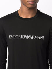 T-shirts et polos Emporio Armani noirs à manches longues